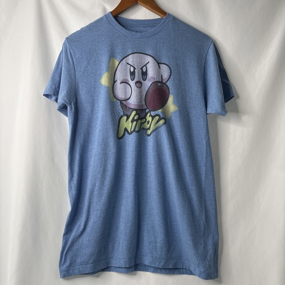 Nintendo Kirby Men's T-shirtโ Tee Medium Blue Short Sleeve